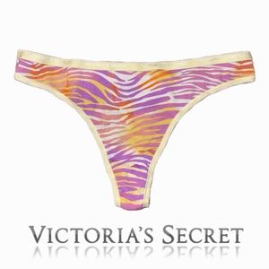 Victoria’s Secret Zebra Print Cotton Thong Panty Size L